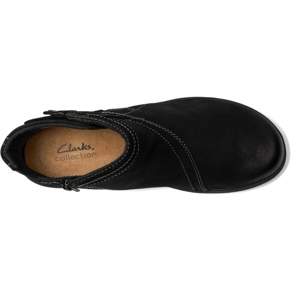 Clarks Carleigh Ankle Boot Black Nubuck 9 Narrow New $120 - Picture 5 of 5
